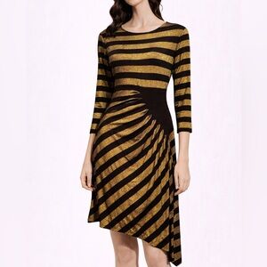 Beige by eci Black and Gold Dress